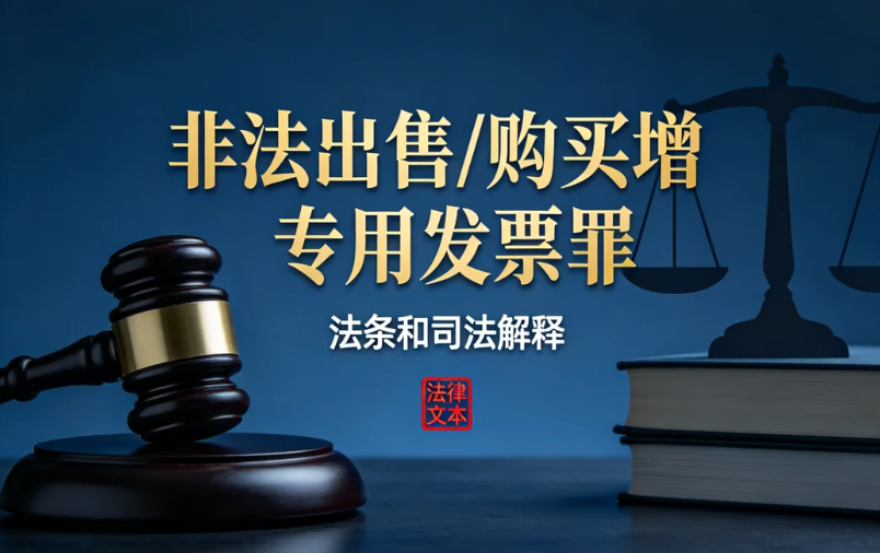 非法出售（购买）增值税专用发票罪的法律条文和司法解释